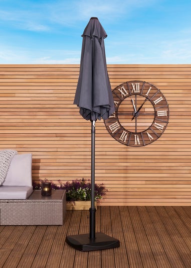 Charles Bentley Garden Patio Market Umbrella Parasol Crank Function Black