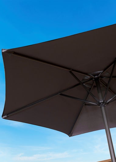 Charles Bentley Garden Patio Market Umbrella Parasol Crank Function Black