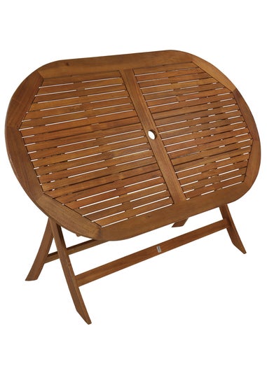 Charles Bentley FSC Wooden Furniture Oval Table (H74cm x W150cm x D85cm)