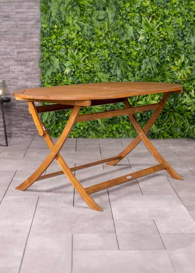 Charles Bentley FSC Wooden Furniture Oval Table (H74cm x W150cm x D85cm)