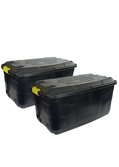 Charles Bentley Heavy Duty Trunk on Wheels Black