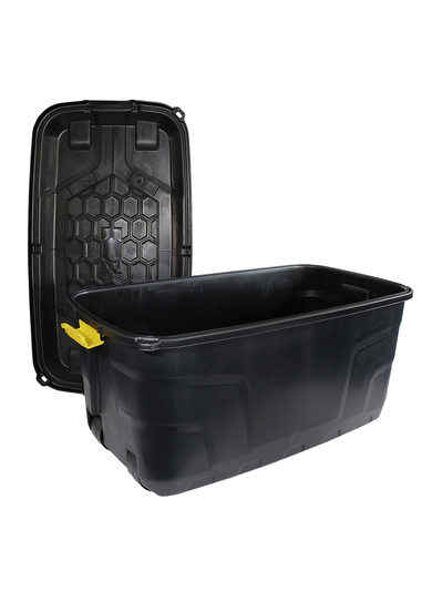 Charles Bentley Heavy Duty Trunk on Wheels Black