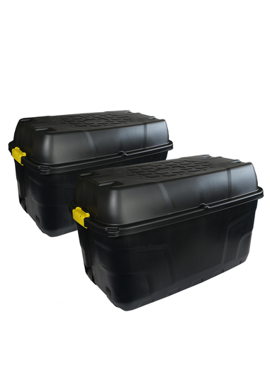 Charles Bentley Heavy Duty Trunk on Wheels Black