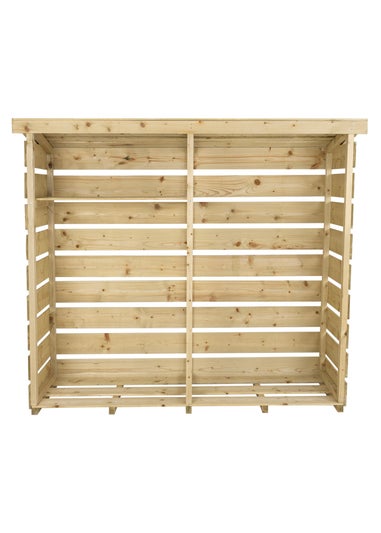 Charles Bentley FSC Nordic Spruce Wood Double Log Store Firewood Storage Heavy