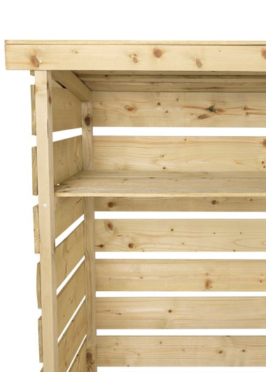 Charles Bentley FSC Nordic Spruce Wood Double Log Store Firewood Storage Heavy