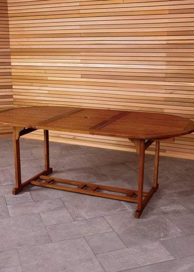 Charles Bentley FSC Acacia Hardwood Oval Extendable Table (H74cm x W150-200cm x D100cm)