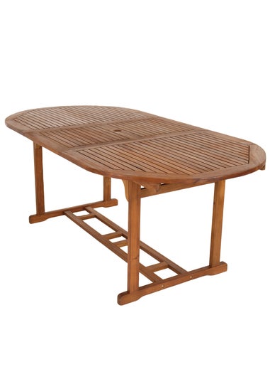 Charles Bentley FSC Acacia Hardwood Oval Extendable Table (H74cm x W150-200cm x D100cm)