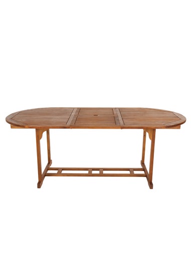 Charles Bentley FSC Acacia Hardwood Oval Extendable Table (H74cm x W150-200cm x D100cm)