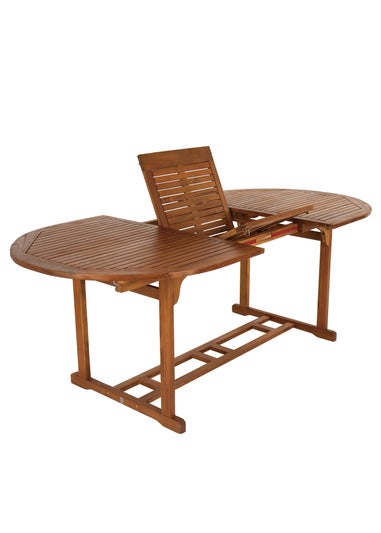 Charles Bentley FSC Acacia Hardwood Oval Extendable Table (H74cm x W150-200cm x D100cm)