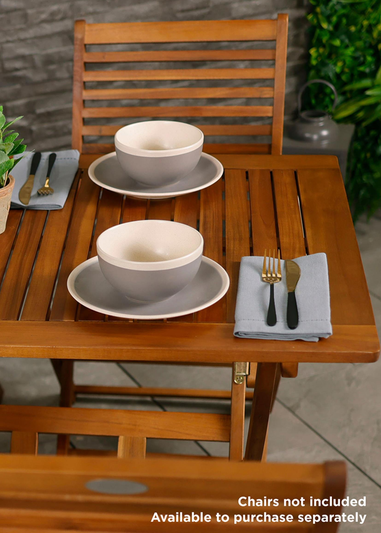 Charles Bentley FSC Acacia Hardwood Rectangular Folding Table (H74cm x W120cm x D70cm)