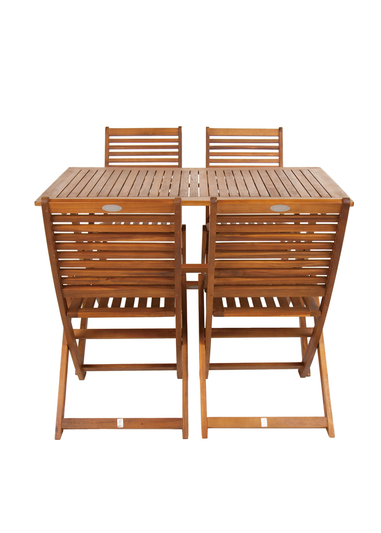 Charles Bentley FSC Acacia Hardwood 5pc Garden Furniture Set (4 Seater)
