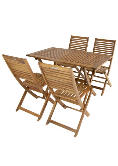Charles Bentley FSC Acacia Hardwood 5pc Garden Furniture Set (4 Seater)