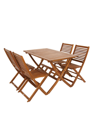 Charles Bentley FSC Acacia Hardwood 5pc Garden Furniture Set (4 Seater)