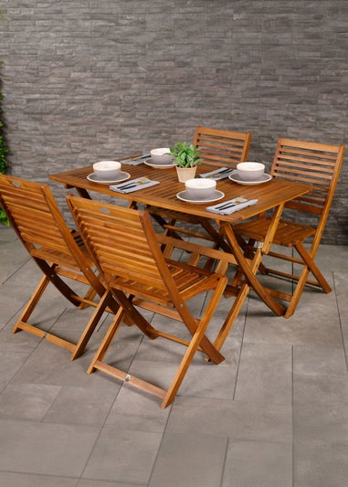 Charles Bentley FSC Acacia Hardwood 5pc Garden Furniture Set (4 Seater)