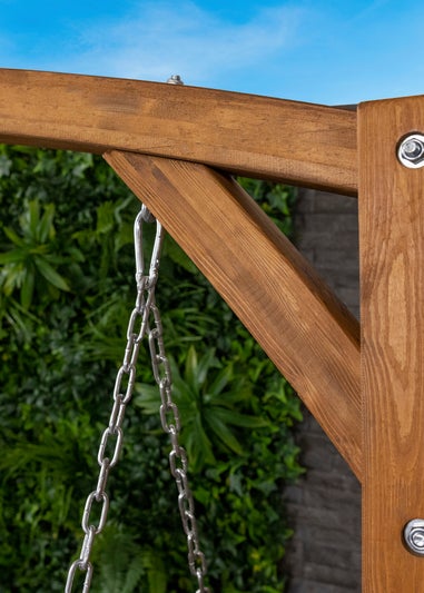 Charles Bentley 2-3 Seater Larch Wooden Garden Outdoor Swing Seat Bench Hammock