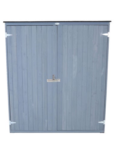 Charles Bentley FSC Garden Chest Storage Shed Grey Wooden (H155cm x L55cm x W138cm)