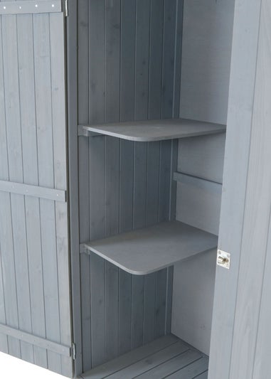 Charles Bentley FSC Garden Chest Storage Shed Grey Wooden (H155cm x L55cm x W138cm)