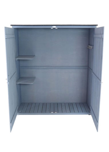 Charles Bentley FSC Garden Chest Storage Shed Grey Wooden (H155cm x L55cm x W138cm)