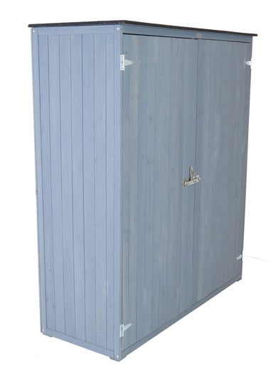 Charles Bentley FSC Garden Chest Storage Shed Grey Wooden (H155cm x L55cm x W138cm)