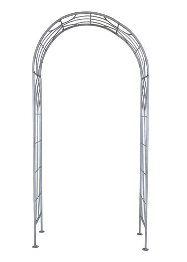 Charles Bentley Decorative Wrought Iron Arch Grey (H211cm x W103cm x D36cm)