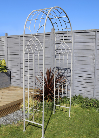 Charles Bentley Decorative Wrought Iron Arch Grey (H211cm x W103cm x D36cm)