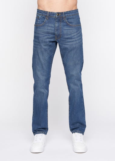 Crosshatch Stone Wash Bandol Straight Leg Jeans