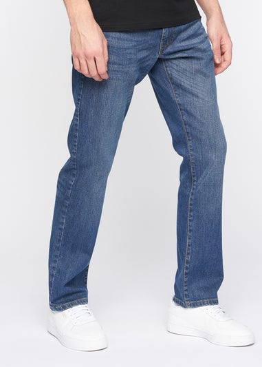 Crosshatch Stone Wash Bandol Straight Leg Jeans
