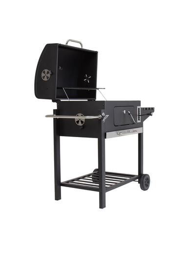 Charles Bentley American Large Portable Grill Charcoal BBQ Black (H108cm x L114cm x W63cm)
