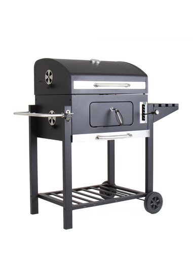 Charles Bentley American Large Portable Grill Charcoal BBQ Black (H108cm x L114cm x W63cm)