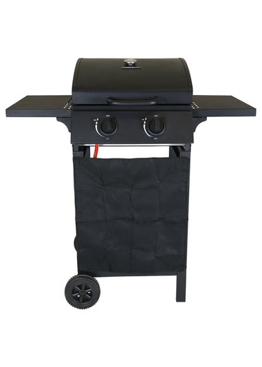 Charles Bentley Deluxe Auto Ignition 2 Burner Gas BBQ Grill Steel Barbecue
