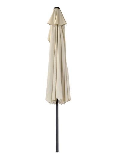 Charles Bentley Beige Metal Garden Balcony Half Umbrella With Crank Turn (H235cm x L135cm x W270cm)