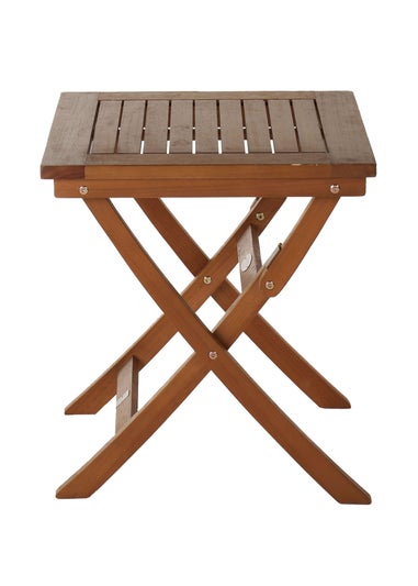 Charles Bentley Wooden Square Foldable Table FSC Certified (H50cm x W45cm x D45cm)