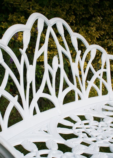 Charles Bentley White Tulip Cast Aluminium Metal 2 Seats Garden