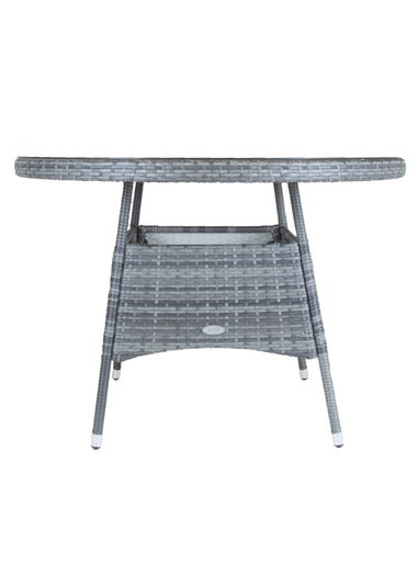 Charles Bentley Rattan Dining Table Grey (H74cm x W130cm)