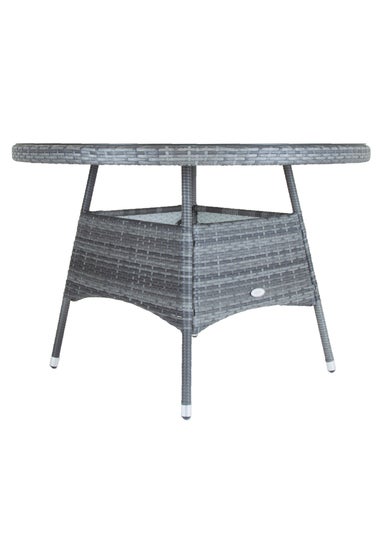 Charles Bentley Rattan Dining Table Grey (H74cm x W130cm)