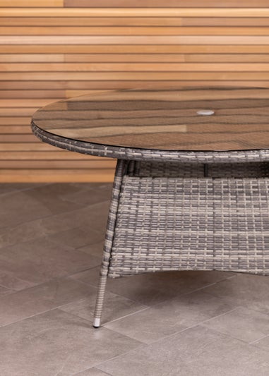 Charles Bentley Rattan Dining Table Grey (H74cm x W130cm)