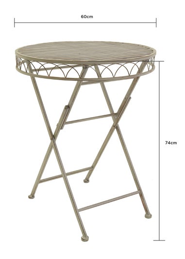 Charles Bentley Wrought Iron Feminine Bistro Set Grey (2 Seater)