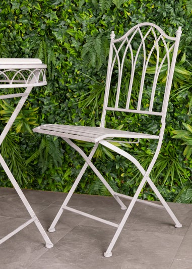 Charles Bentley Wrought Iron Feminine Bistro Set Grey (2 Seater)