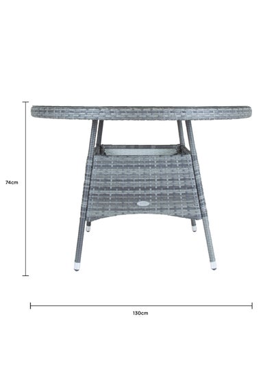 Charles Bentley Round Rattan Dining Table Grey (H74cm x W110cm)