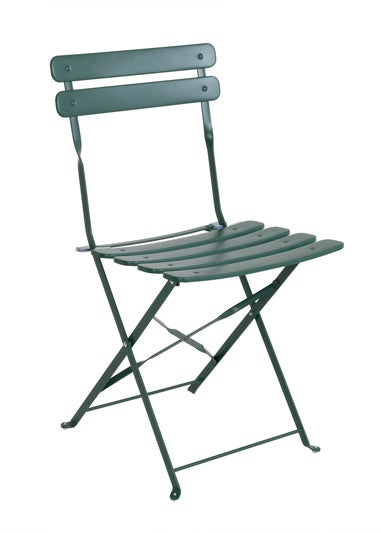 Charles Bentley Square Folding Metal Bistro Set Patio Garden Outdoor (2 Seater)