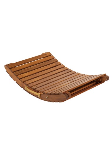 Charles Bentley Sun Lounger in Brown Acacia Hardwood Folding Large (H63cm x W182cm x D60cm)