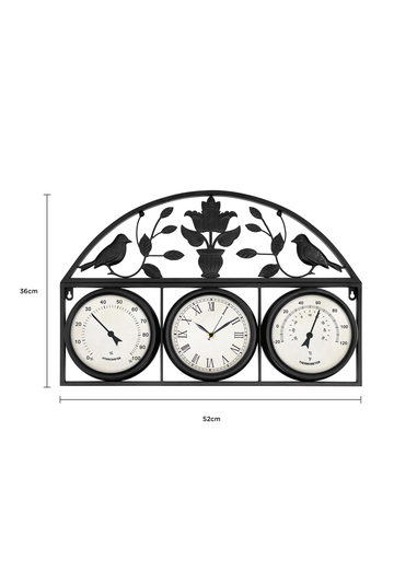 Charles Bentley Rutland Outdoor Triple Faced Wall Clock (H44cm x W66cm)