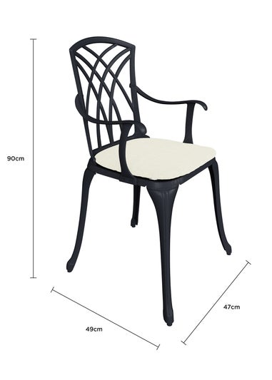 Charles Bentley Metal Cast Aluminium Garden Furniture Patio Set With Cushions (5 Piece)