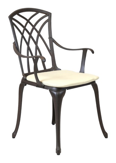 Charles Bentley Metal Cast Aluminium Garden Furniture Patio Set With Cushions (5 Piece)