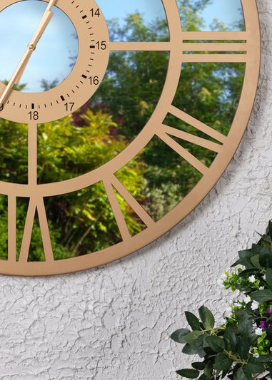 Charles Bentley Coniston Indoor Outdoor Mirrored Skeleton Wall Clock (Dia. 80cm)