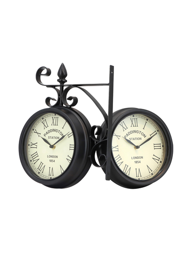 Charles Bentley Paddington Indoor Outdoor Double Sided Wall Clock (H32cm x W27cm)