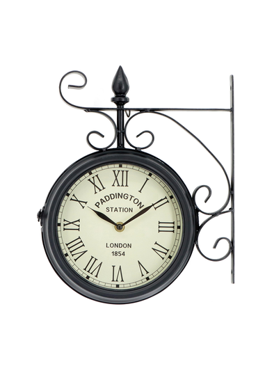 Charles Bentley Paddington Indoor Outdoor Double Sided Wall Clock (H32cm x W27cm)
