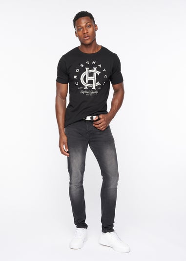 Crosshatch Black Wash Barbeck Slim Fit Denim
