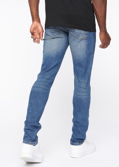Crosshatch Stone Wash Barbeck Slim Fit Denim