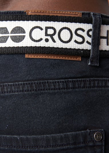 Crosshatch Blue Black Barbeck Slim Fit Denim